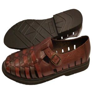 NEW Stacy Adams Woven Leather Sandals Mens 10M Brown Huarache Shoes
